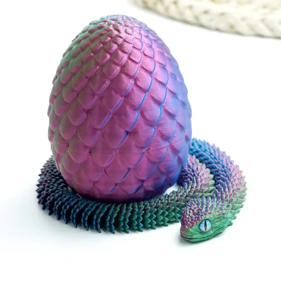 4tlg/Set 3D-gedrucktes Schlangen-Überraschungsei als Dekoration, flexible Gelenke, das beste Geschenk für 3D-Druck-Enthusiasten