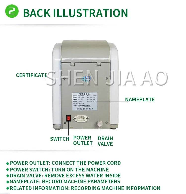 220V 50/60Hz Heiß-/Kalt-Tücher-Maschine Feuchttücherwärmer für Baby, Geschäft, Hotel, KTV, Internetcafés, Fußbad Universal 5-40°C
