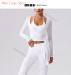 Yoga Sportshirt Blusen Pilates Crop Top Fitness Damen Langarm T-Shirt Oberteile Sweatshirt Sportbekleidung Damen Gym Yoga Kleidung