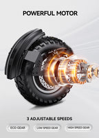 T10 Tragbarer E-Scooter 900W Spitzenleistung 48V 13.5/18 Ah Akku Elektroroller für Erwachsene 11 Zoll Offroad-Reifen Elektroroller