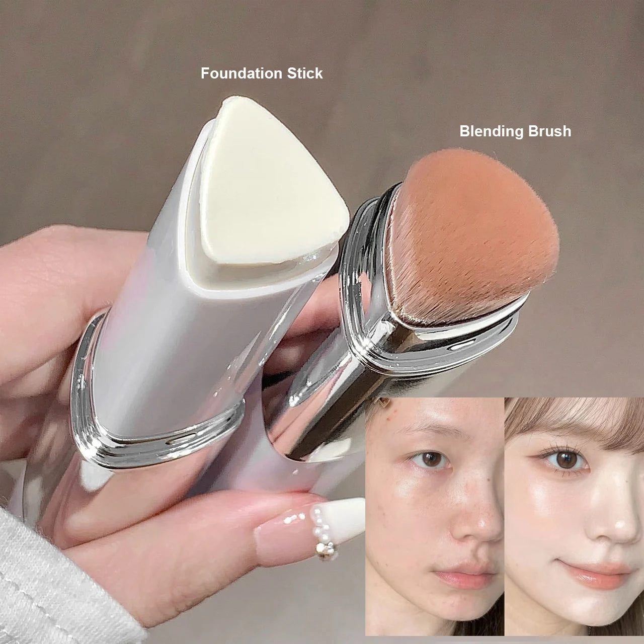2-in-1 Natural Color Foundation Stick Leichte Feuchtigkeitsspendende Aufhellende Foundation Creme Concealer für alle Hauttypen Make-up Hauptbild