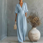 Einfarbige lässige weite Jumpsuits für Damen 2026 Sommer Elegante Overalls Damen Jumpsuits und Rompers Bodysuit Damenbekleidung