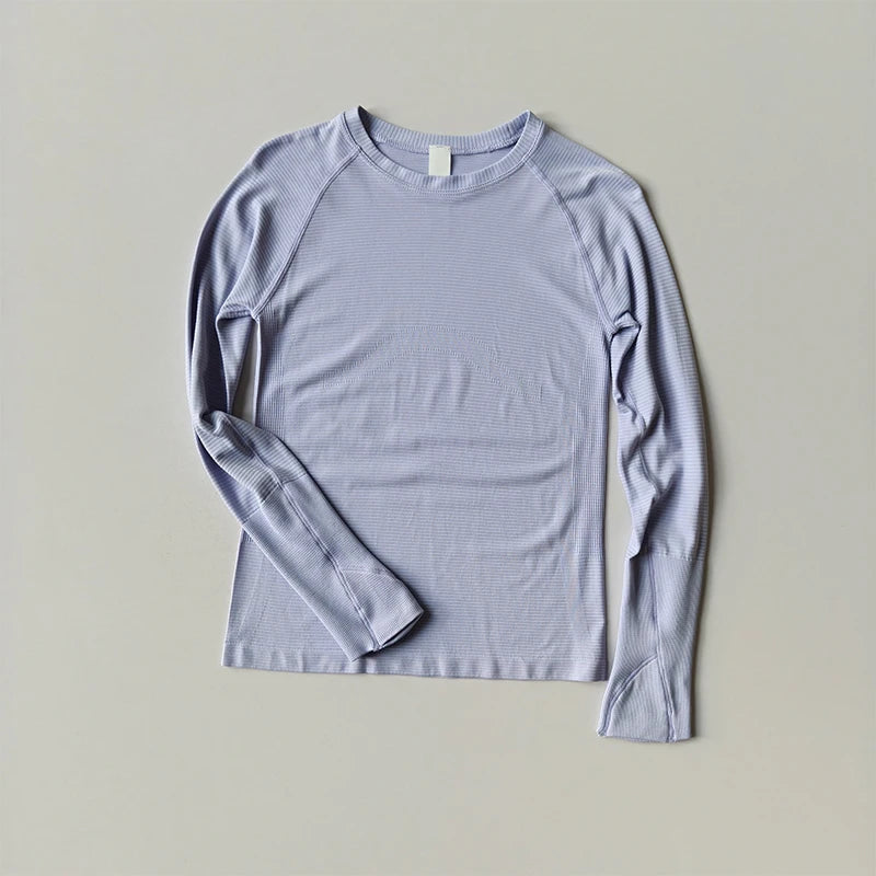 Damen Outdoor Sportshirt Yoga Wear Fitness T-Shirt Laufshirt Workout Top Damen Langarm Sportbekleidung Trainingskleidung Fitnessstudio