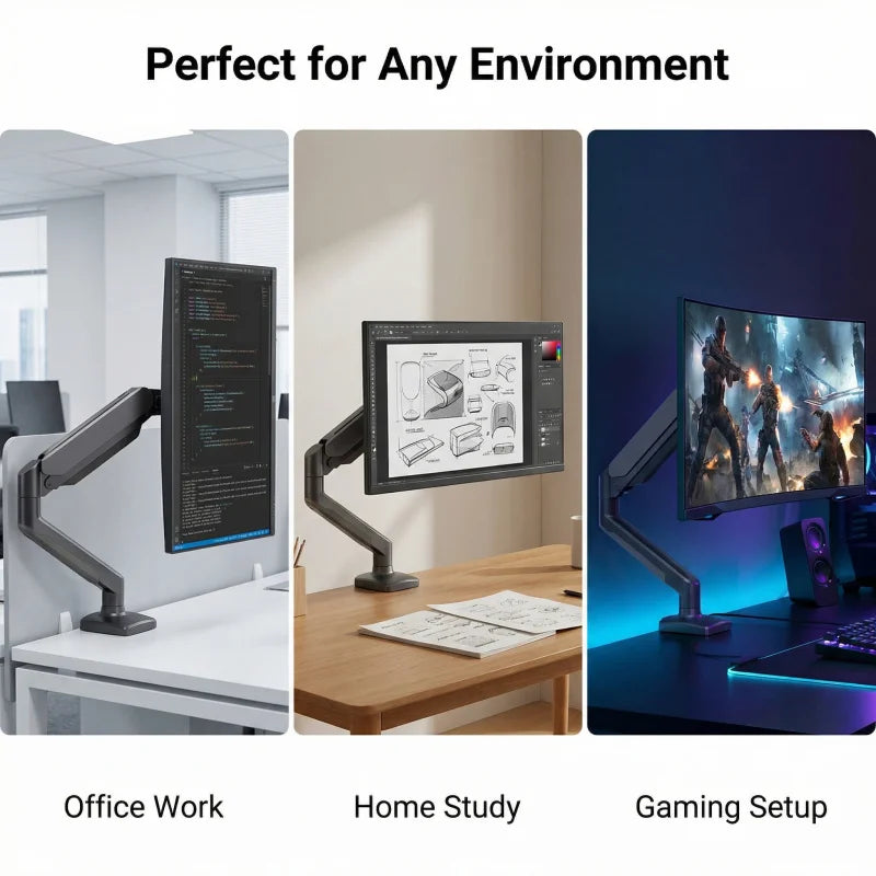 Single Monitor Mount Stand Up to 32 Inch 19.8lbs Universal VESA Desk Bracket Height Adjustable Computer Screen Holder