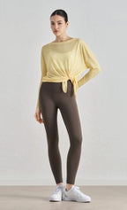 Atmungsaktives langärmliges Yoga-Cover-up, leichtes, schnell trocknendes Lauftop für Damen, lockere Passform, schlicht, Sport, Fitness, Outdoor, Freizeit