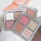 4 Farben Diamant Highlighter Puder Palette Glitzer Gesichtskontur Aufhellen Make-up Schimmer Ultrakonzentrierte Leuchtkraft Kosmetik