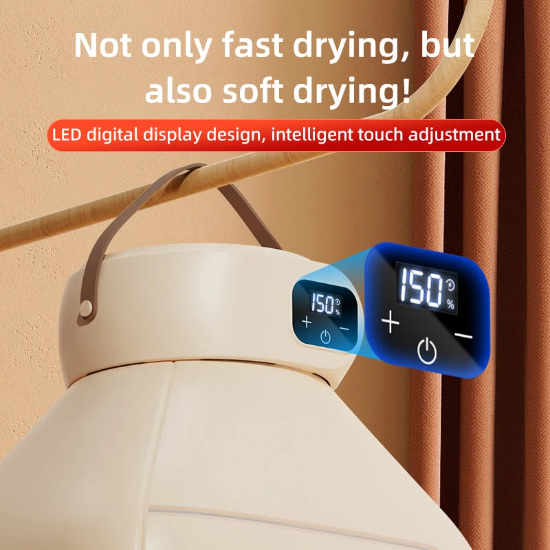 Tragbarer elektrischer Wäschetrockner Multifunktionaler Trockner Faltbarer Zeitschalter Schnelles Trocknen Geräuscharme Warmluftheizung Kleidungspflege Mini-Trockner