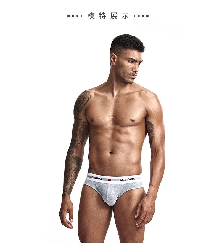 3 Stk. 【LORIEN CREST】 Herren Pure Baumwolle Tiefsitzende Elastische Sexy Lockere Atmungsaktive Jugend Panty-Bund Unterwäsche Sommer Baumwollslips