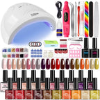 20-Farben-Nageldesign-Set mit LED-Licht, Nagelfeile, Poliermaschine, Glitzer-Diamant-Werkzeugset für den professionellen und privaten Gebrauch