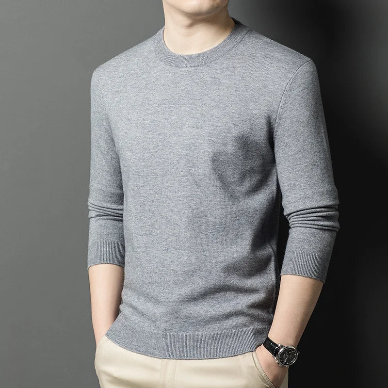 2025 Neuer Herren-Freizeitpullover Rundhals Langarm Strickpullover Rautenmuster Mode Vielseitiges Oberteil 2029