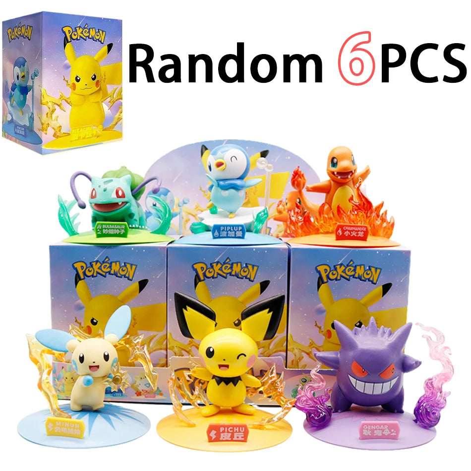 Pokémon Serie Blind Box Pikachu Mewtu Anime Figuren Ornamente Puppen Gardevoir Sylveon Modell Fans Desktop Auto Weihnachtsgeschenk