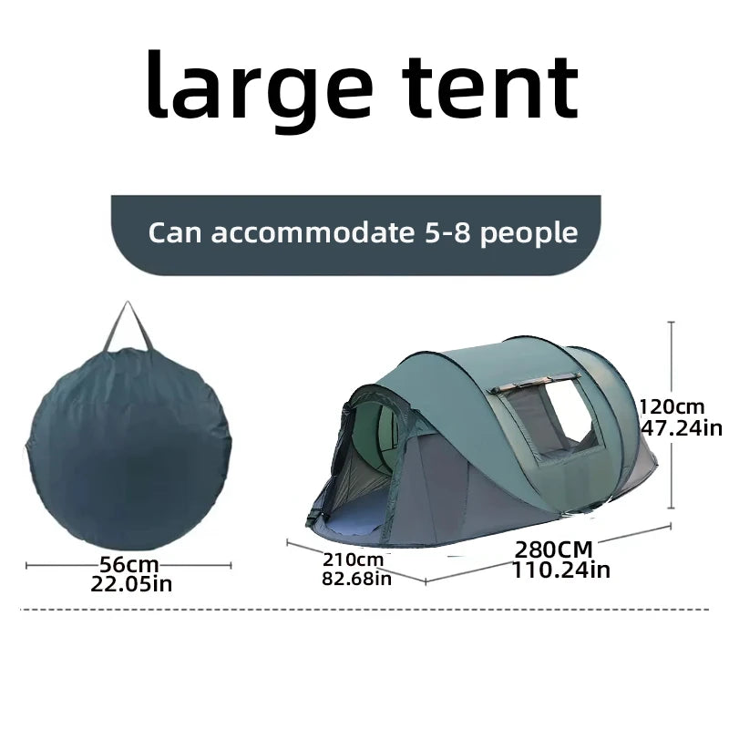 5-8 Personen Schnellaufbau-Wurfzelt wasserdichtes Campingbootzelt Outdoor-Zelt vollautomatisch Pop-Up