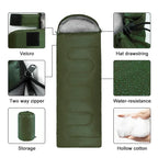 Camping-Schlafsack Ultraleicht Wasserdicht 4 Jahreszeiten Warmer Hüllenschlafsack für Outdoor Reisen Wandern