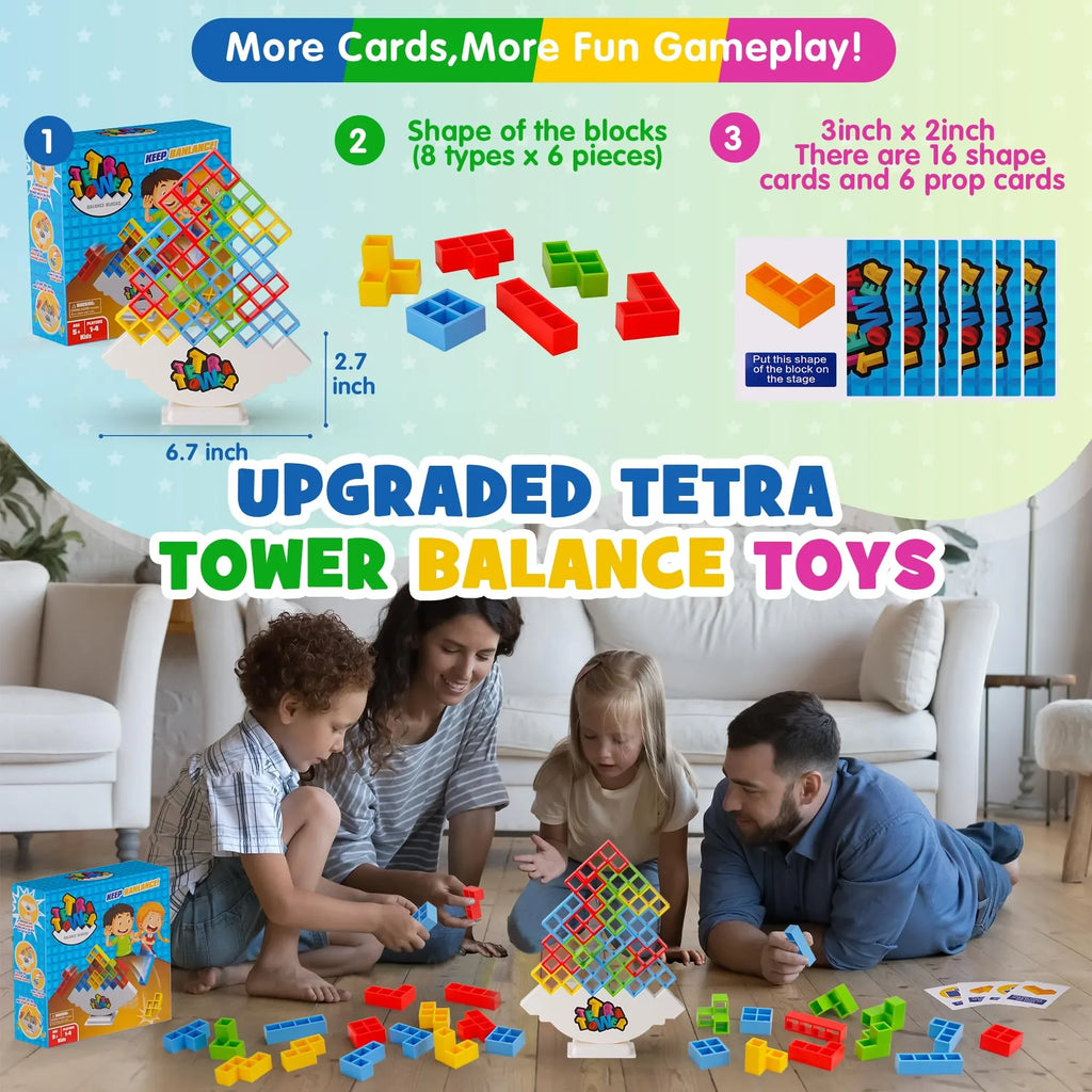 Puzzles Tetra Tower Lustiges Balance-Stapelspiel für Kinder, Erwachsene, Freunde, Teams, Wohnheime, Familien-Spieleabend, Partys, Geschenke