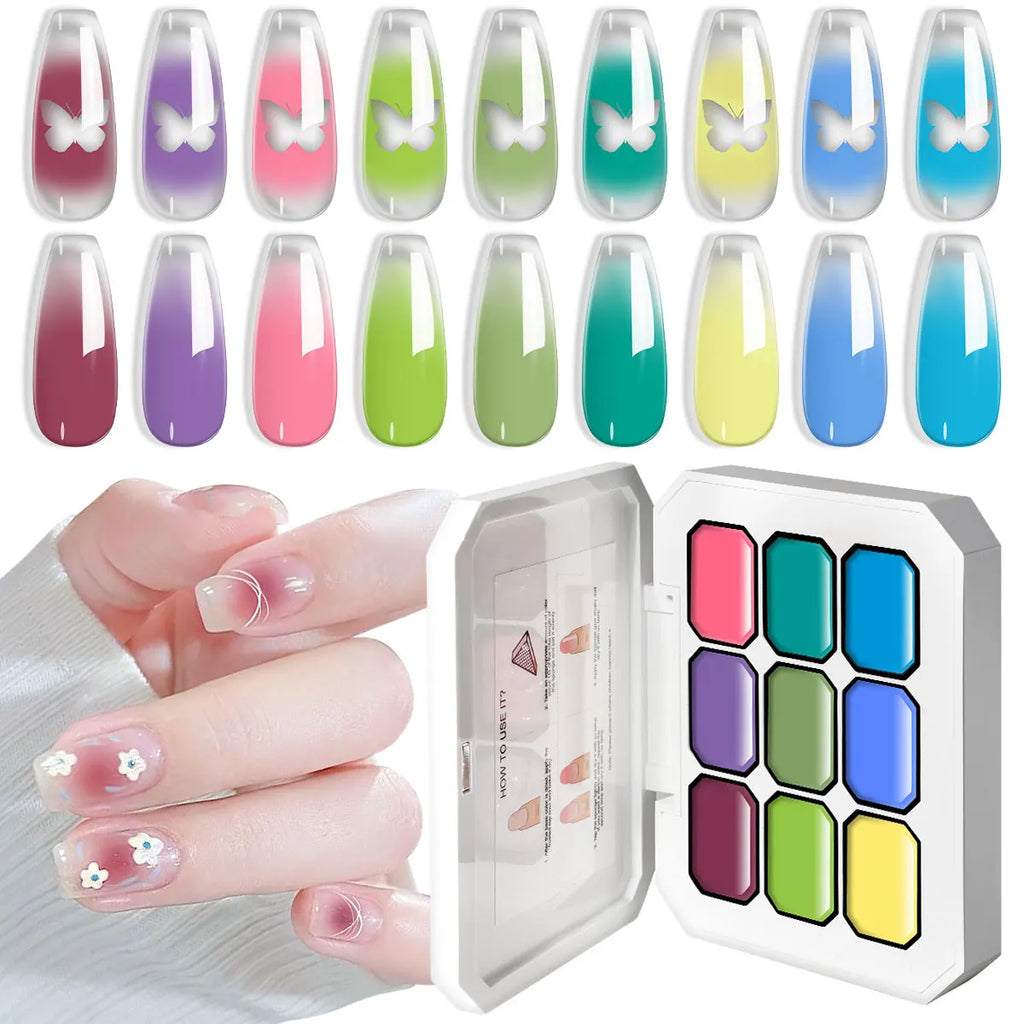 LIMEGIRL Gradient Gel Set Semipermanent – Hochglänzend – Farbverlauf – Buntes Nagelgelpolitur-Set Ablösbarer Lack für Nagelkunstdesign
