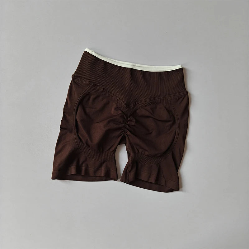 2-TEILIGER Yoga-Anzug Nahtlos mit Brustpolster Enge Sport-BHs und High-Waist-Shorts zum Draußen Tragen, Laufen, Training, Fitness, Yoga-Set