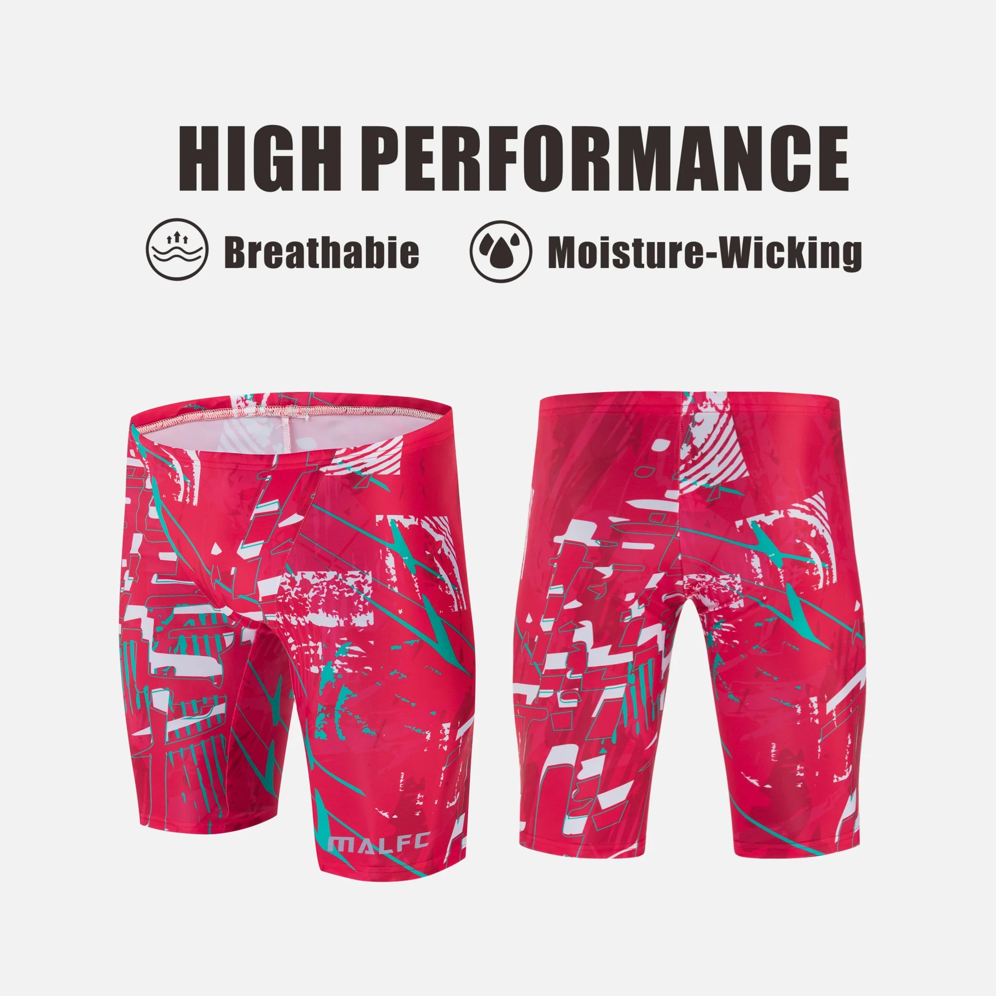 MALFC Sommer Herren Badehose Trainings-Badehose Schnelltrocknend Strand Badehose Schwimmbekleidung Sport-Tights Surf-Shorts