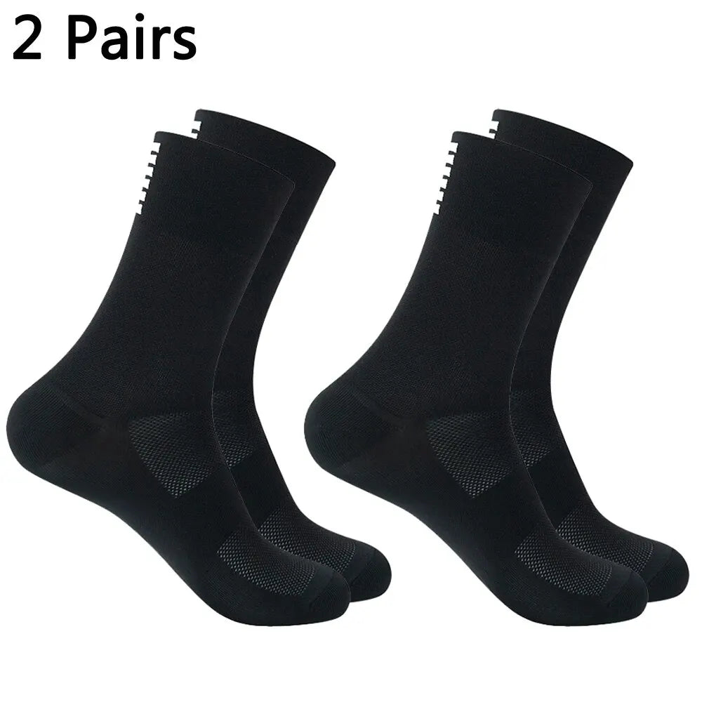 2 Paar hochwertige Profi-Team-Radfahrsocken für Damen und Herren, atmungsaktive Fahrradsocken, Sportbekleidung für draußen, Rennsocken