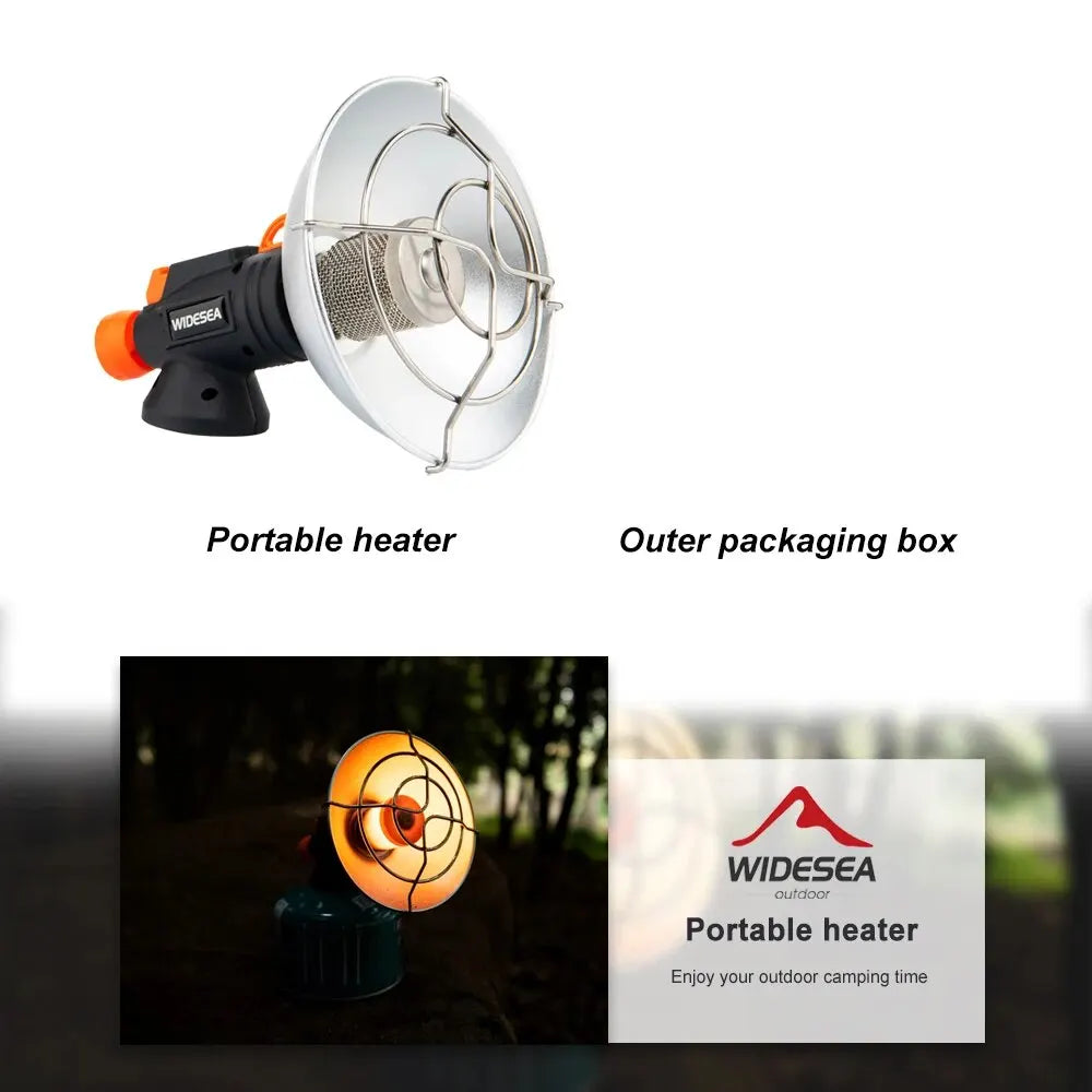 Widesea Camping Heizstrahler Tragbarer Edelstahl Kamin für den Winter Outdoor Ofen Wandern Gasbrenner Heizung Überlebensausrüstung