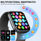 Smartwatch (Anrufe annehmen/tätigen), 1,96" Smartwatch, Fitness-Tracker, Schlafmonitor, Schrittzähler, über 100 Sportmodi, IP68 wasserdicht