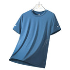 CHRLCK Herren Wander-Schnelltrocknungs-T-Shirts Atmungsaktive Lauf- und Angel-T-Shirts Weiche Elastizität Outdoor-Sport-Kurzarmshirt Sommer