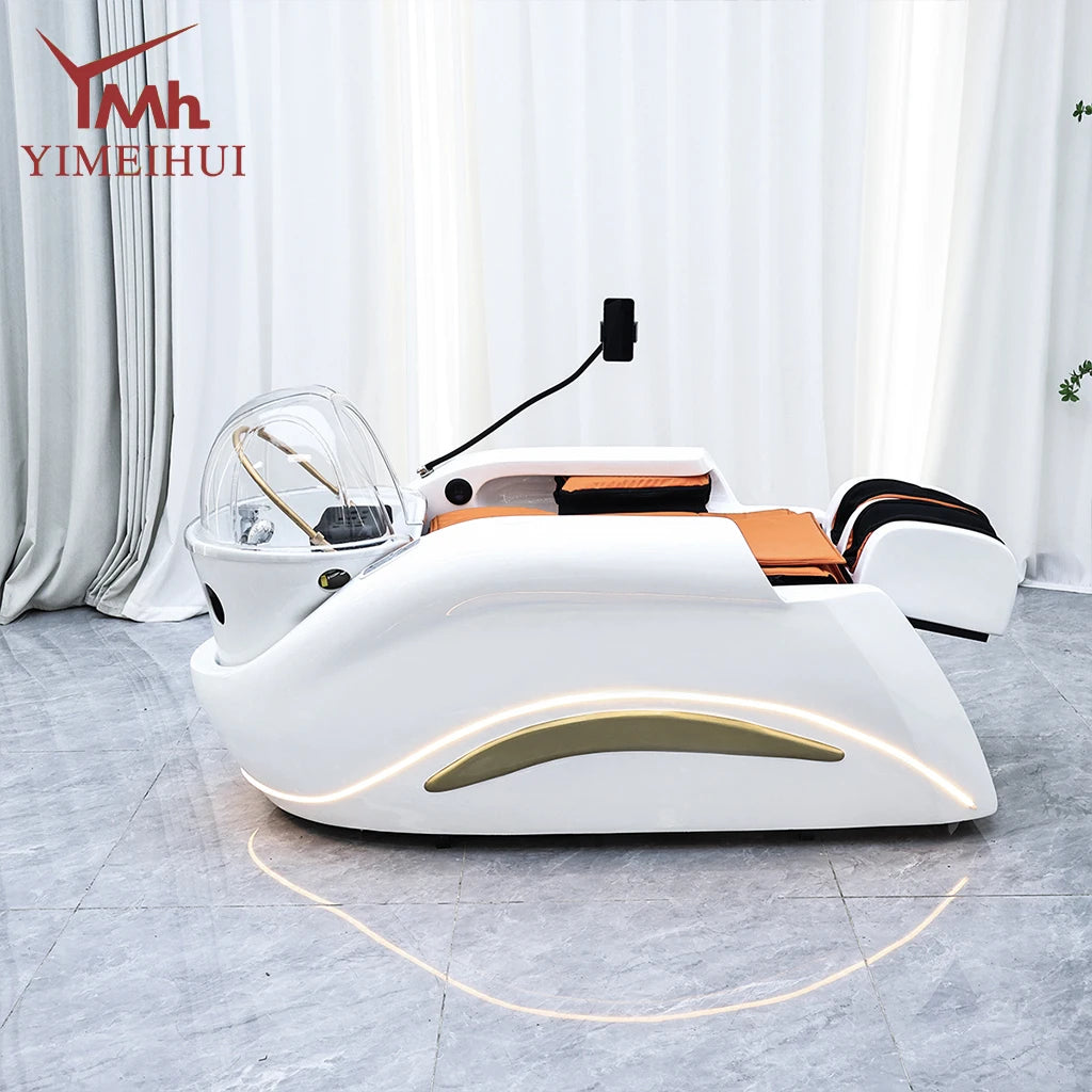 Electric adjustable hair spa chair head washing station shampoo massage bed for salon shop
