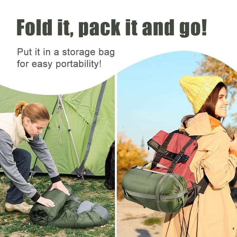 Camping-Schlafsack Ultraleicht Wasserdicht 4 Jahreszeiten Warmer Hüllenschlafsack für Outdoor Reisen Wandern