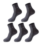 5 Paar/Herren Bambussocken Bequem Atmungsaktiv Freizeit Business Herren Crew Socken Hohe Qualität Antibakteriell Wadenhohe Socken EU39-45