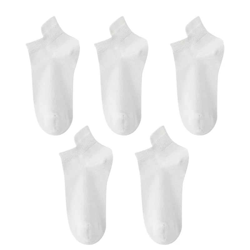 10 Stück=5 Paar Damen Socken Casual Atmungsaktiv Hohe Qualität Knöchelsocken Sommer Low Cut Baumwolle Dünne Kurze Elastische Socken calcetines
