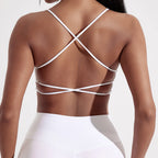 Solid Color underwear Cross Back Women Fitness Sports Bra Top Yoga Comprehensive Training Jog Chest Pad Spaghetti Strap Beauty
