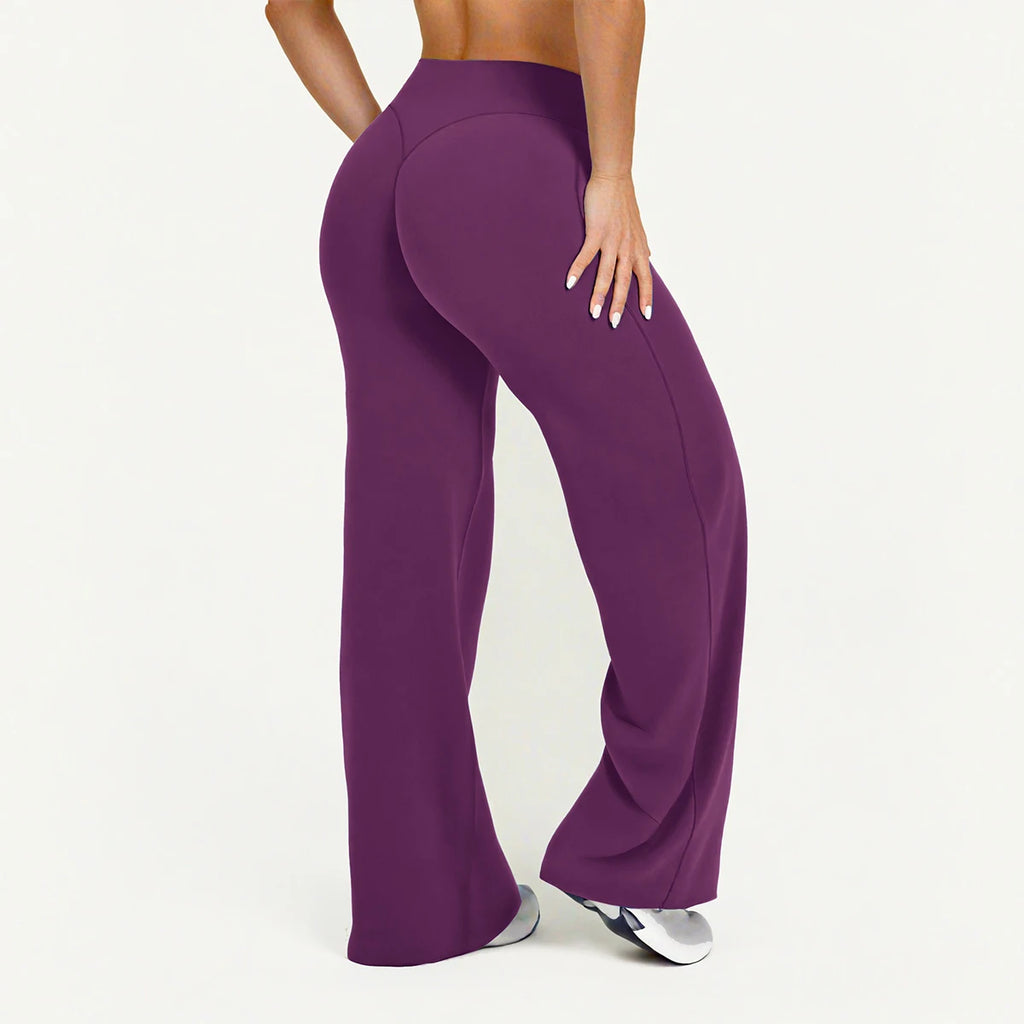 Ausgestellte Leggings Gerade Leg Leggings Damen Weite Hosen Yoga Atmungsaktive Fitness Kleidung Vielseitige Freizeithose