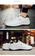 YRZL Herrenschuhe Frühling Herbst Wasserdichte Wandersneaker Freizeit Herren Ledersportschuhe Rutschfeste Tennisschuhe für Herren