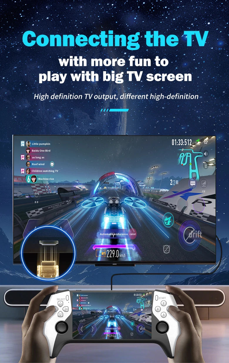 SF3500 Retro Handheld Videospielkonsole Linux System 5,0 Zoll 854*480 IPS Bildschirm 3000mAh Tragbarer Pocket Video Player Spiele