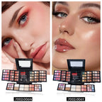 MISS ROSE 104 Farben Lidschatten Puderquaste Lipgloss Lippenstift Spiegel Make-up Haltbares Einfaches Make-up Multifunktions-Make-up-Set