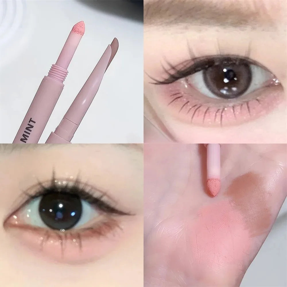 Doppelseitiger Lying Silkworm Eyeliner Pencil Diamond Glitter Matt Aegyosal Pen Aufhellende Creme-Lidschatten-Highlighter-Augen-Make-up