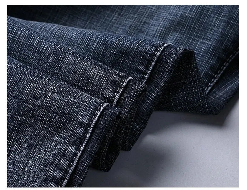 Wthinlee Neue Business-Herrenjeans Lässige Gerade Stretch Fashion Klassische Blau-Schwarze Arbeitsjeans Hose Männer Kleidung