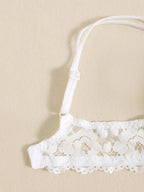 1 Set Elegantes Dessous-Set aus Spitze mit Stickerei und atmungsaktivem Stoff: Push-Up-BH, transparenter Schlüpfer mit tiefem Bund – das ultimative Valentinstagsgeschenk