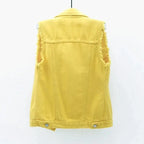 Mode Jeansweste Damen Cropped Frühling Sommer Ärmellose Tops Kurze Jacken Weste Top Oberbekleidung Jeans Cowboy Female