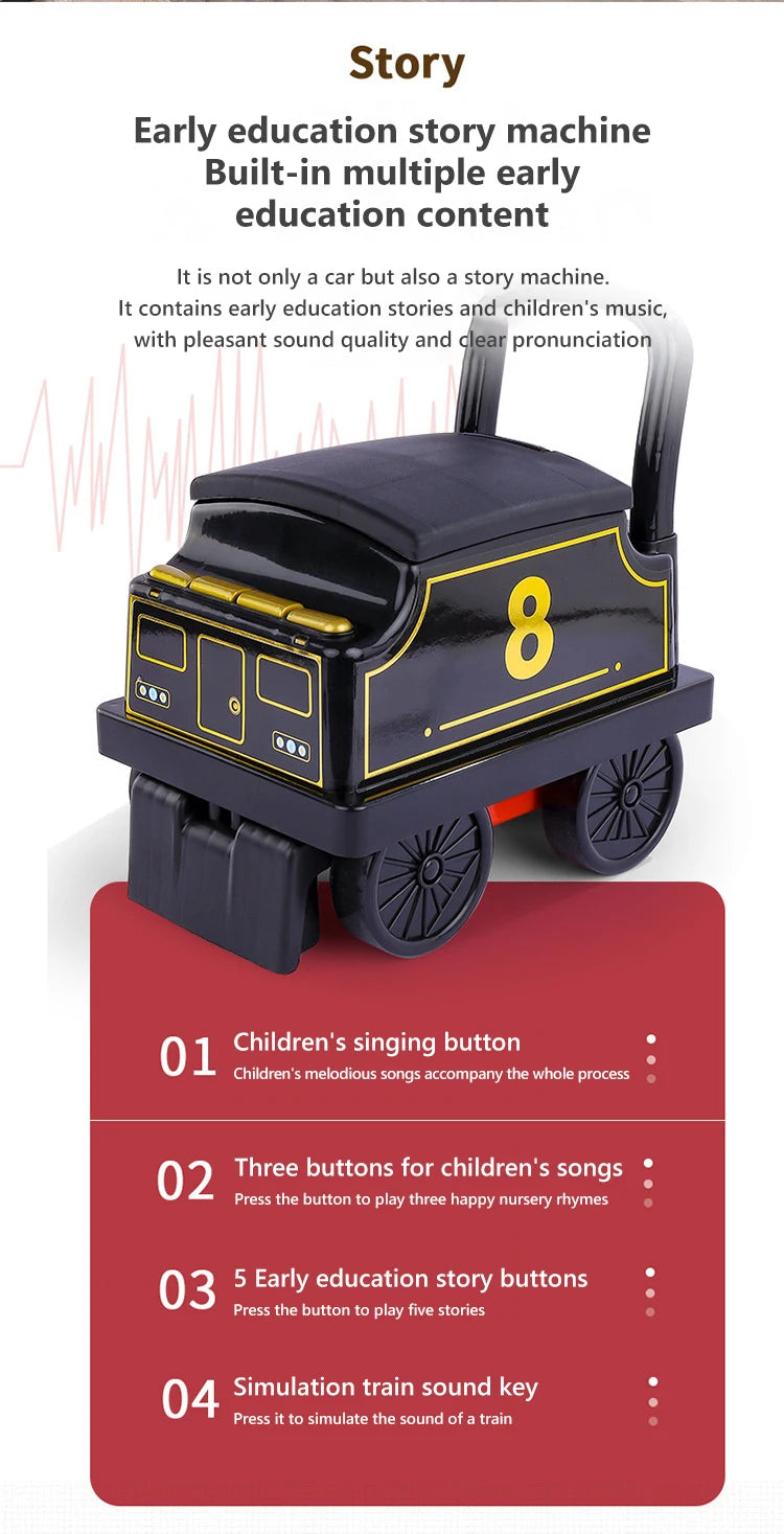 Kinder Zug Reitspielzeug Eisenbahn Klassisches Elektromodell Kann Einen Kleinen Zug Schienenwagen Transportieren Kinder Baby Lauflernwagen Spielzeug Jungen