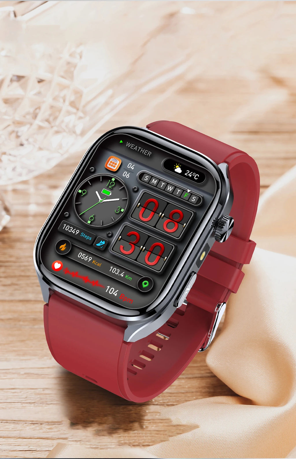 Neue Gesundheitsuhr Harnsäure Blutdruck Blutsauerstoff Körperanalyse Körperfett Smartwatch EKG+PPG Bluetooth Anruf Uhr Frauen Männer
