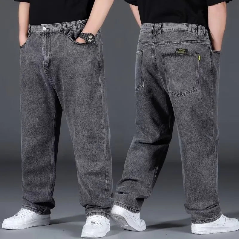 Übergroße Jeans für Männer Herrenjeans Hosen Denimhosen Herrenjeans Große Größe Baggy Y2k Herren Cargohosen Schwarz Neue weite Beinhosen Hauptbild
