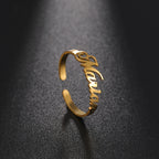 Personalisierter Doppel-Vorname-Ring für Damen und Herren, personalisiertes Paar-Familien-Geschenk, goldfarbener Edelstahl-Metallschmuck