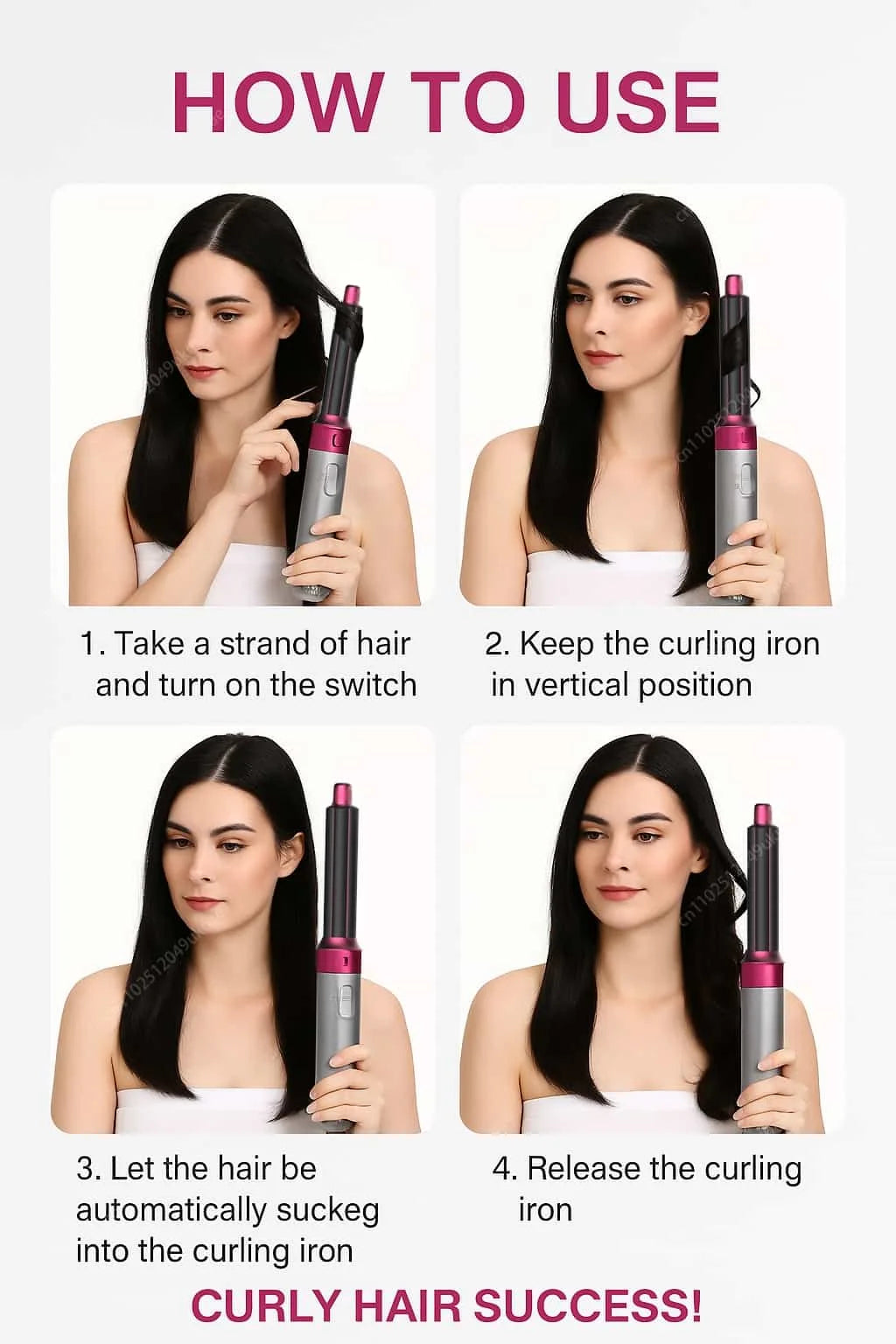 5-in-1-Haartrockner- und Heißluftkammbürste mit Lockenstab und Haarglätter zum schnellen Trocknen, Locken, Glätten und Stylen