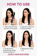 5-in-1-Haartrockner- und Heißluftkammbürste mit Lockenstab und Haarglätter zum schnellen Trocknen, Locken, Glätten und Stylen