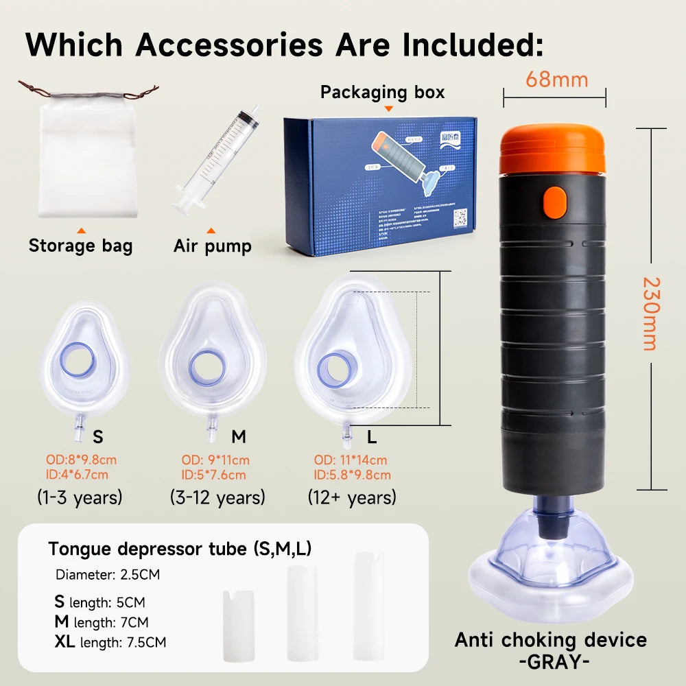 Auto Choking Rescue Device Strong Airway Suction Rescue Device Portable Anti Choking Device First Aid Kit for Kids and Adults