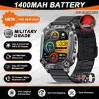 2026 TANK Neue 1400mAh Militär GPS Smartwatch Herren 2.01" AMOLED-Bildschirm 10ATM Wasserdichte Uhr SOS Anruf Taschenlampe Smartwatch iOS