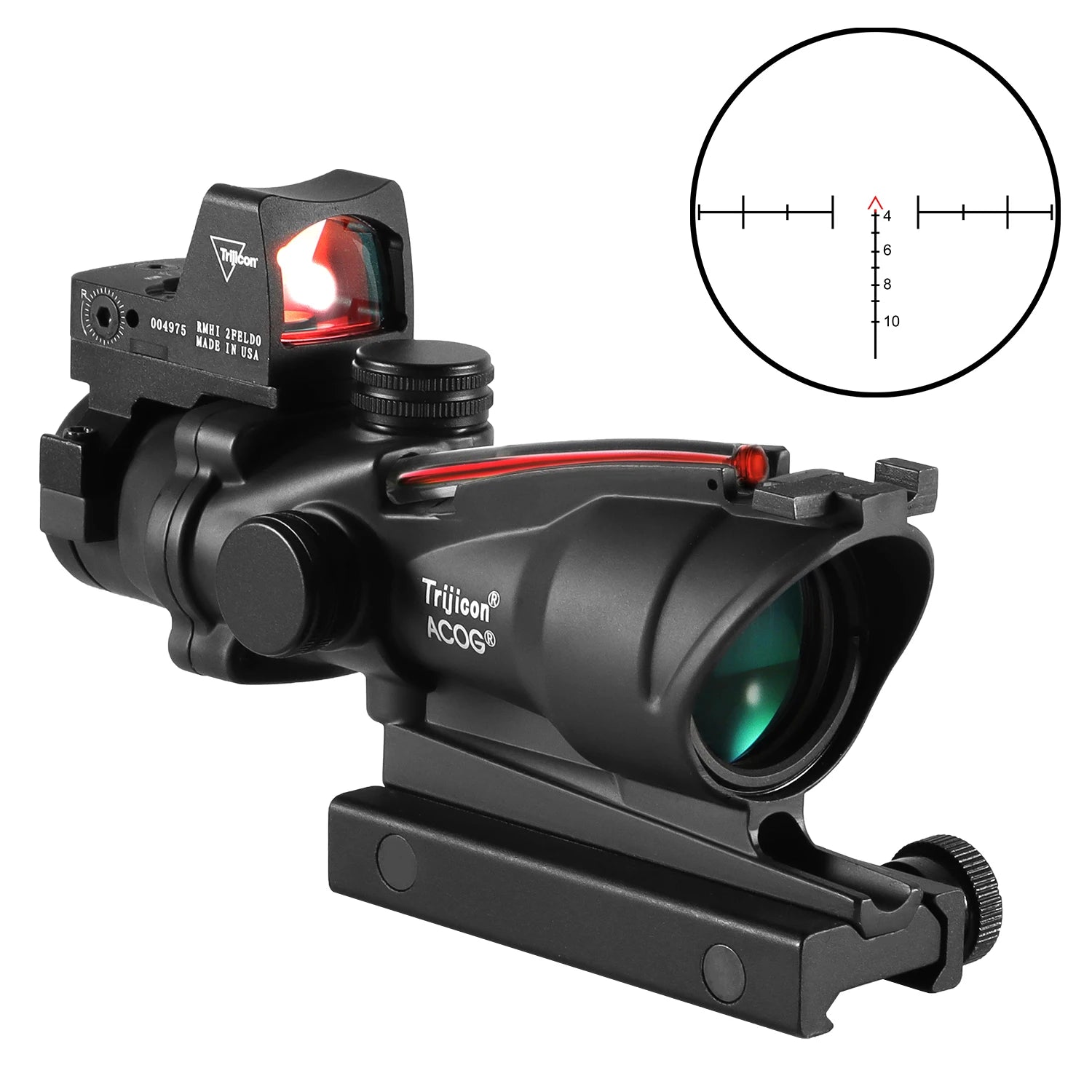 Einstellbares 4x32 Leuchtpunktvisier 1x 4x Zielfernrohr Leuchtpunkt Taktisches Zielfernrohr 20mm Schiene für die Jagd