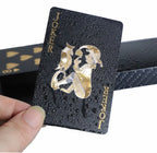 Brandneues 54-teiliges schwarz-goldenes Plastik-Spielkarten-Foliensatz Poker Magic Tool Party Tabletop Spiel