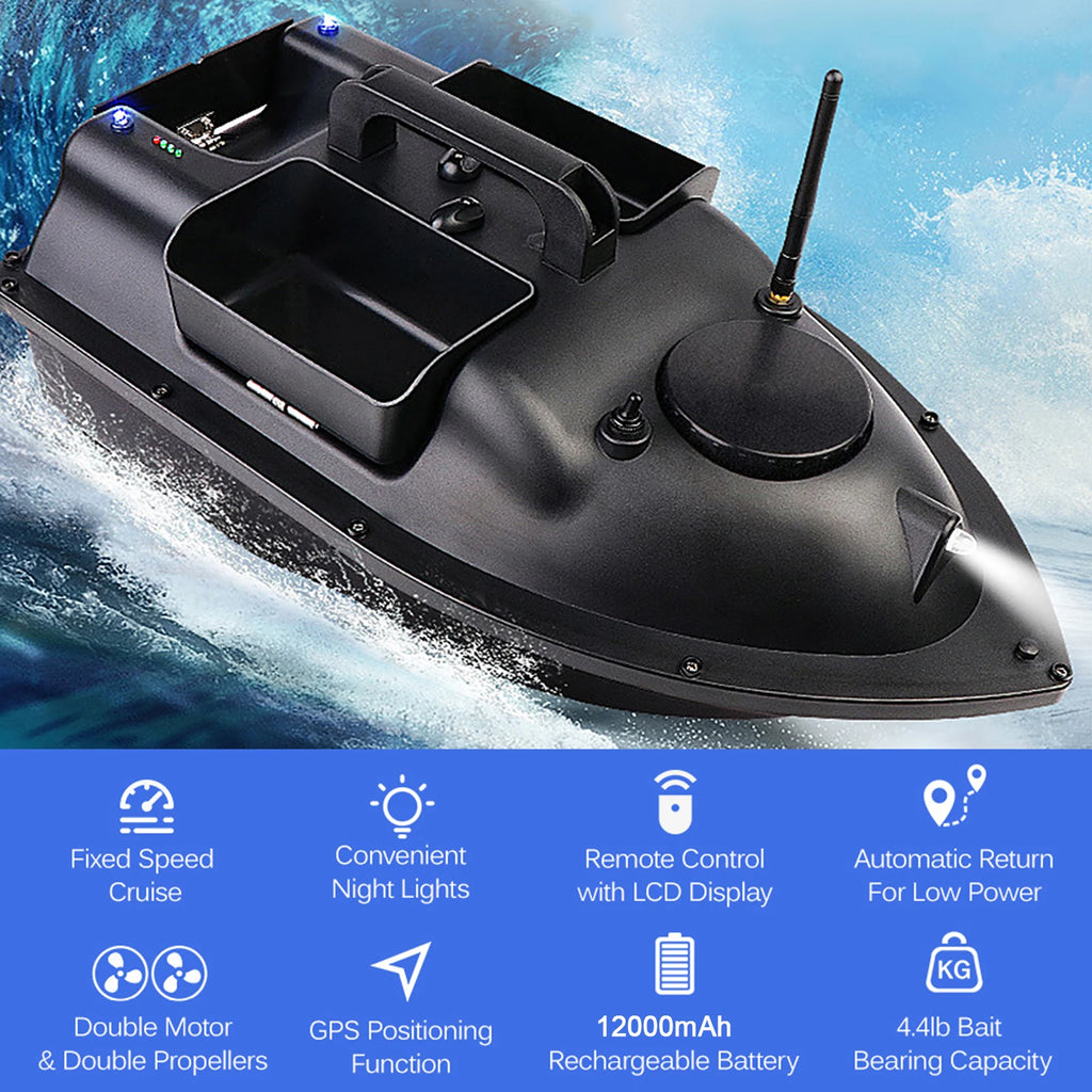 Modernes GPS-Futterboot mit 3 Köderbehältern, 12000mAh kabelloses Futterboot mit automatischer Rückkehrfunktion, verschiedene Stile