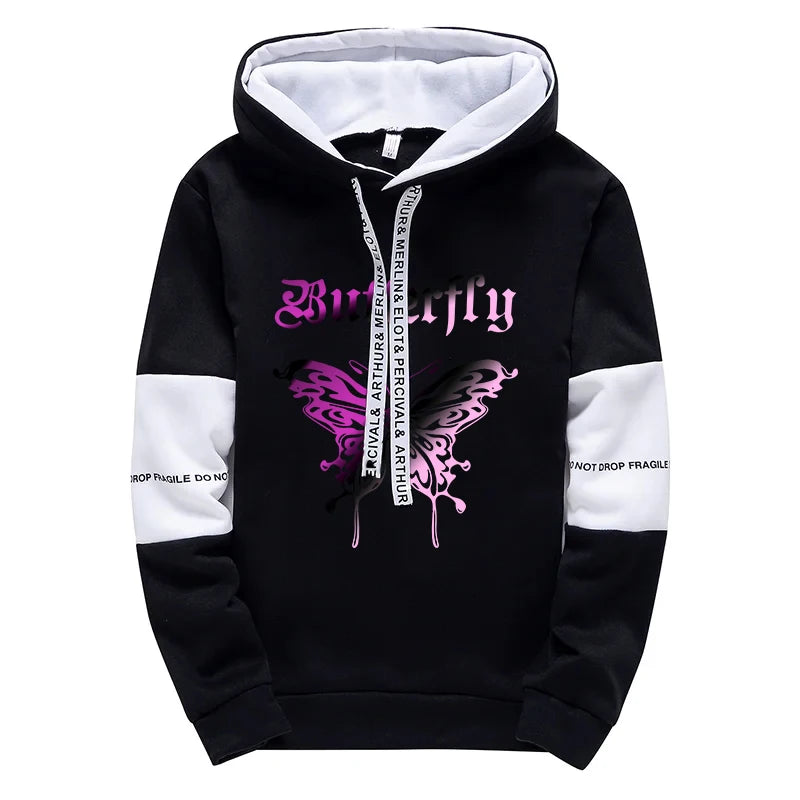 Girls Urban Fashion Loose Coat Letter Print Hoodie for Woman High Grade Y2K Korean Style Hooded Long Sleeve Sweatshirt